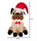 3.5' Gemmy Airblown Inflatable Christmas Pug Puppy w/ Santa Hat Yard Decoration 881686